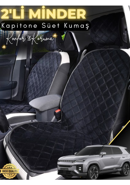 Ssangyong Actyon Uyumlu 2'li Süet Oto Koltuk Minderi | Terletmez | Universal | Oto Aksesuar | A6