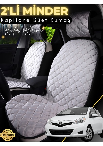 Toyota Yaris Uyumlu 2'li Süet Oto Koltuk Minderi | Terletmez | Universal | Oto Aksesuar | A11