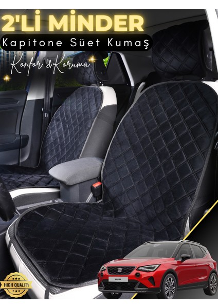 Seat Arona Uyumlu 2'li Süet Oto Koltuk Minderi | Terletmez | Universal | Oto Koltuk Kılıfı | A2
