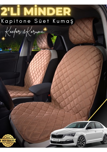 Seat Rapid Uyumlu 2'li Süet Oto Koltuk Minderi | Terletmez | Universal | Su Geçirmez | A5