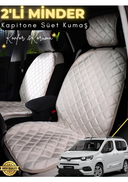Toyota Proecity Uyumlu 2'li Süet Oto Koltuk Minderi | Terletmez | Universal | Su Geçirmez | A4