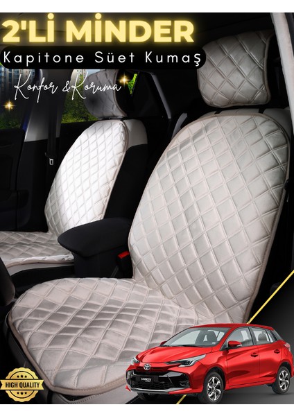 Toyota Yaris Uyumlu 2'li Süet Oto Koltuk Minderi | Terletmez | Universal | Oto Aksesuar | A8
