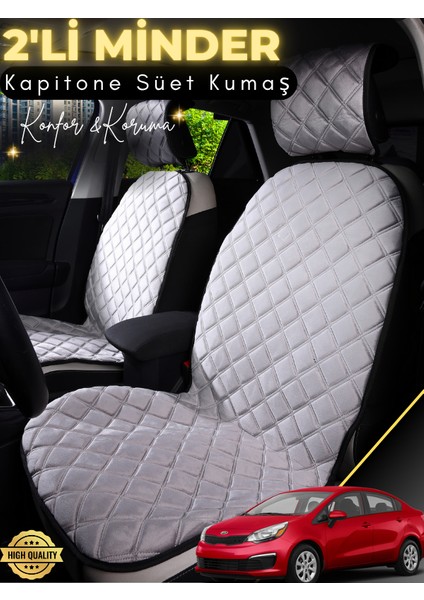 Kia Rio Uyumlu 2'li Süet Oto Koltuk Minderi | Terletmez | Universal | Su Geçirmez | A7