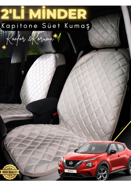 Nissan Juke Uyumlu 2'li Süet Oto Koltuk Minderi | Terletmez | Universal | Tam Koruma | A4