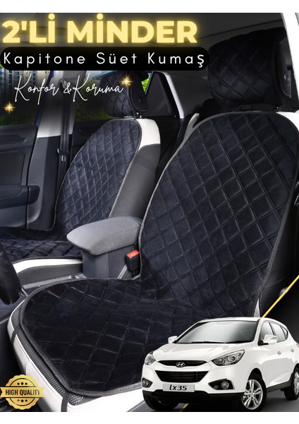 Hyundai İX35 Uyumlu 2'li Süet Oto Koltuk Minderi | Terletmez | Universal | Oto Koltuk Kılıfı | A2