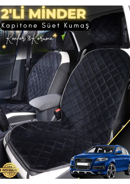 Audi Q7 Uyumlu 2'li Süet Oto Koltuk Minderi | Terletmez | Universal | Oto Koltuk Kılıfı | A2