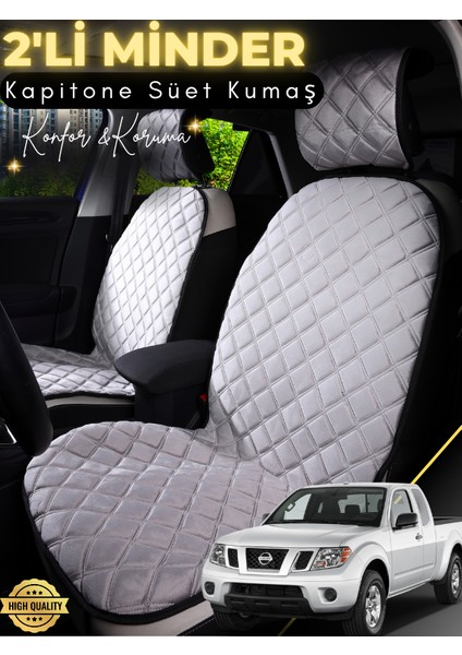 Nissan Navara Uyumlu 2'li Süet Oto Koltuk Minderi | Tam Koruma | Hızlı Montaj | Su geçirmez | a3