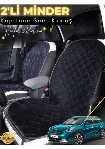 Kia Niro Uyumlu 2'li Süet Oto Koltuk Minderi | Terletmez | Kolay Montaj | Oto Aksesuar | A2