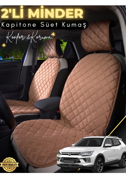 Ssangyong Korando Uyumlu 2'li Süet Oto Koltuk Minderi | Terletmez | Universal | Oto Aksesuar | A1