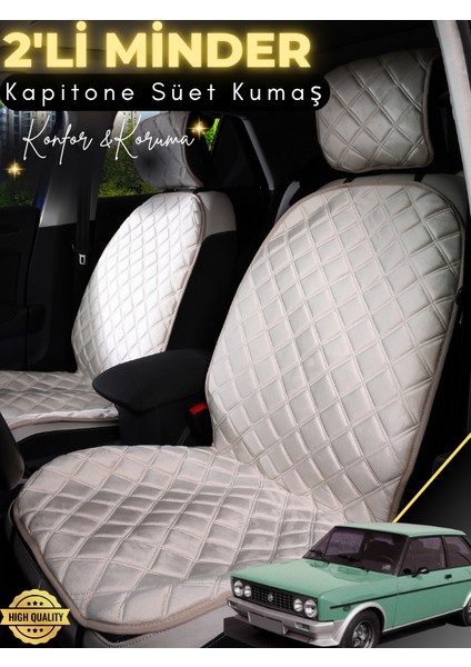 Tofaş Murat 131 Uyumlu 2'li Süet Oto Koltuk Minderi | Terletmez | Universal | Su Geçirmez | A4
