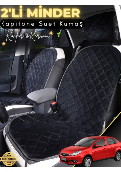 Fiat Sieana Uyumlu 2'li Süet Oto Koltuk Minderi | Terletmez | Universal | Tam Koruma | A2