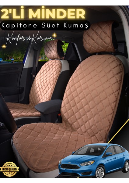 Ford Focus Uyumlu 2'li Süet Oto Koltuk Minderi | Terletmez | Universal | Oto Koltuk Kılıfı | A13