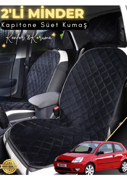 Ford Fiesta Uyumlu 2'li Süet Oto Koltuk Minderi | Terletmez | Universal | Su Geçirmez | A2