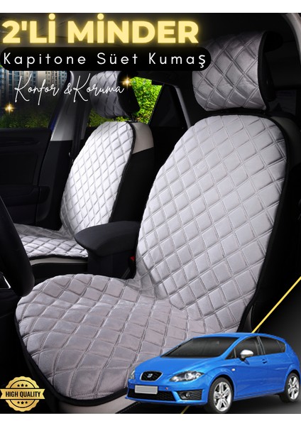Seat Leon Uyumlu 2'li Süet Oto Koltuk Minderi | Terletmez | Kolay Montaj | Oto Aksesuar | A3