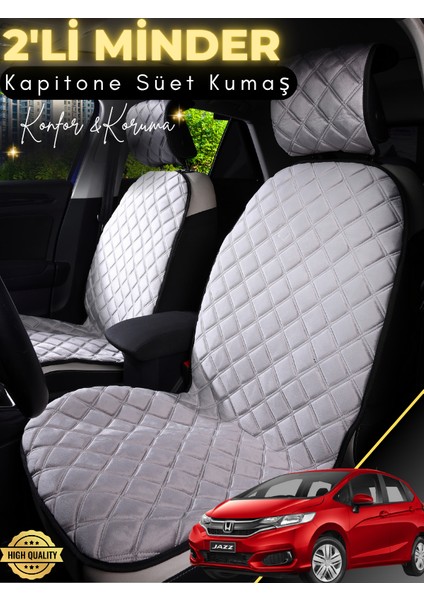 Honda Jazz Uyumlu 2'li Süet Oto Koltuk Minderi | Universal | Hızlı Montaj | Su Geçirmez | A3