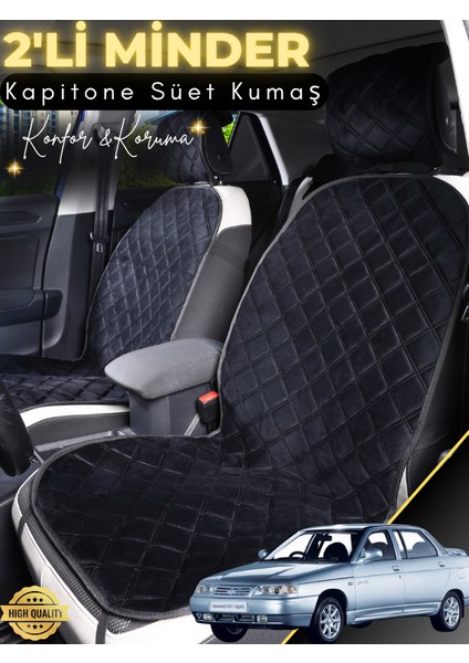 Lada Vega Uyumlu 2'li Süet Oto Koltuk Minderi | Terletmez | Universal | Su Geçirmez | A2