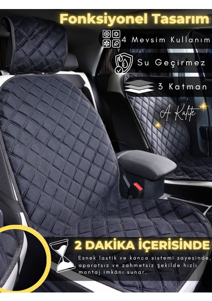 Lada Vega Uyumlu 2'li Süet Oto Koltuk Minderi | Terletmez | Universal | Su Geçirmez | A2 modelleri