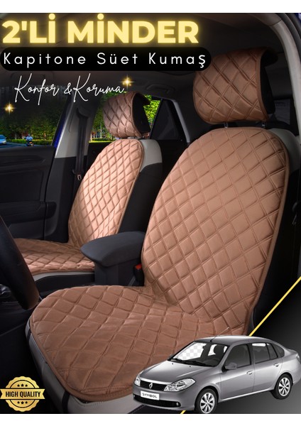 Renault Symbol Uyumlu 2'li Süet Oto Koltuk Minderi | Terletmez | Universal | Oto Aksesuar | A1