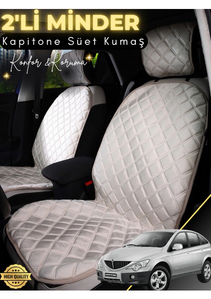 Ssangyong Kyron Uyumlu 2'li Süet Oto Koltuk Minderi | Terletmez | Universal | Oto Aksesuar | A4