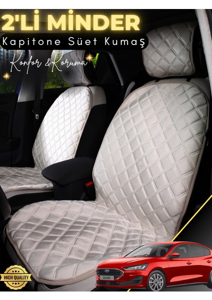 Ford Focus Uyumlu 2'li Süet Oto Koltuk Minderi | Terletmez | Universal | Oto Koltuk Kılıfı | A20
