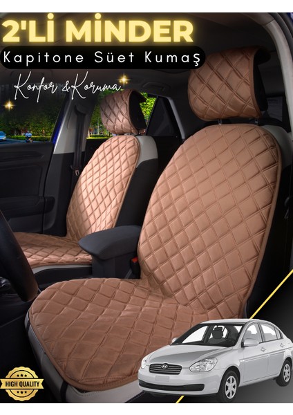 Hyundai Accent Era Uyumlu 2'li Süet Oto Koltuk Minderi | Terletmez | Universal | Tam Koruma | A1