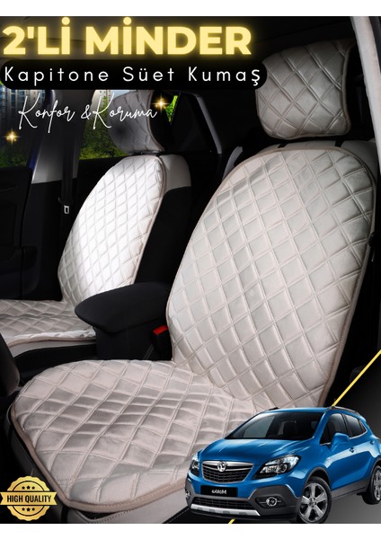 Opel Mokka Uyumlu 2'li Süet Oto Koltuk Minderi | Terletmez | Universal | Tam Koruma | A4