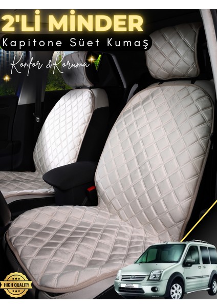 Ford Connect Uyumlu 2'li Süet Oto Koltuk Minderi | Tam Koruma | Universal | Oto Koltuk Kılıfı | A4