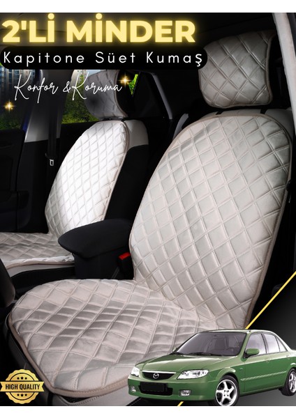 Mazda 3.23 Uyumlu 2'li Süet Oto Koltuk Minderi | Terletmez | Universal | Su Geçirmez | A4