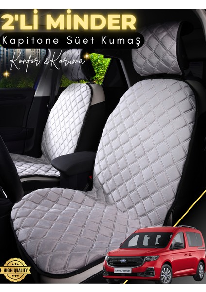 Ford Tourneo Connect Uyumlu 2'li Süet Oto Koltuk Minderi | Terletmez | Universal | Oto Aksesuar | A3