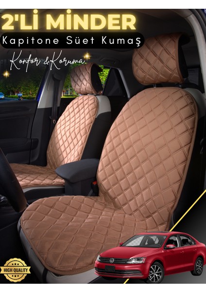 Volkswagen Jetta Uyumlu 2'li Süet Oto Koltuk Minderi | Terletmez | Universal | Oto Aksesuar | A5