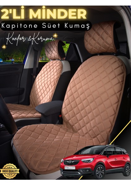Opel Crossland Uyumlu 2'li Süet Oto Koltuk Minderi | Terletmez | Universal | Su Geçirmez | A1