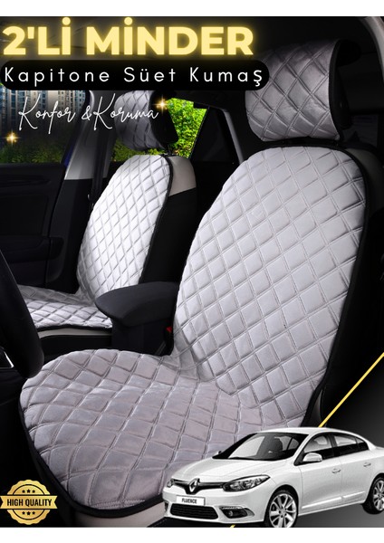 Renault Fluence Uyumlu 2'li Süet Oto Koltuk Minderi | Terletmez | Universal | Oto Aksesuar | A3