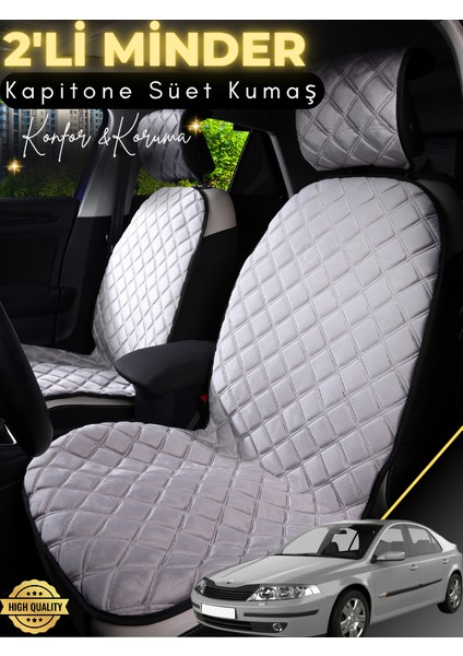 Renault Laguna 2 Uyumlu 2'li Süet Oto Koltuk Minderi | Terletmez | Universal | Oto Koltuk Kılıfı | A3