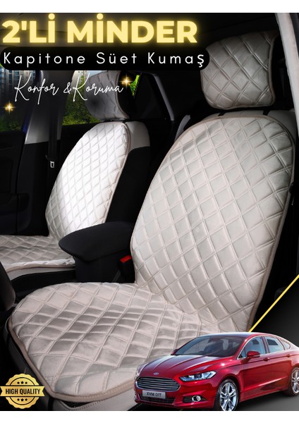 Ford Mondeo Uyumlu 2'li Süet Oto Koltuk Minderi | Terletmez | Kolay Montaj | Oto Aksesuar | A8