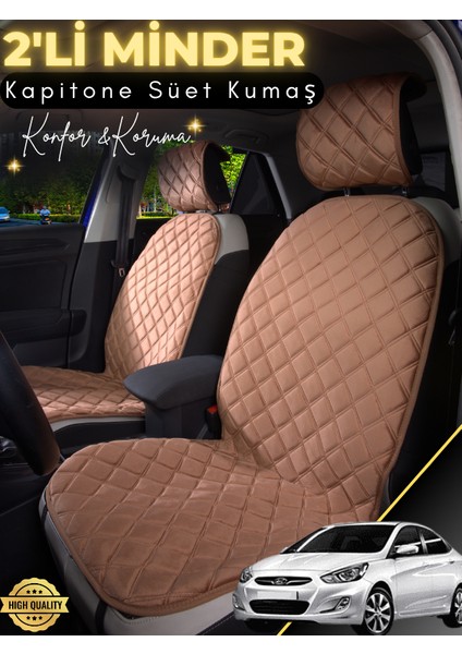 Hyundai Accent Blue Uyumlu 2'li Süet Oto Koltuk Minderi | Terletmez | Universal | Oto Kılıf | A1
