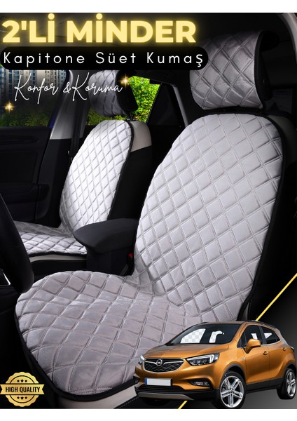 Opel Mokka x Uyumlu 2'li Süet Oto Koltuk Minderi | Tam Koruma | Hızlı Montaj | Su geçirmez | a3