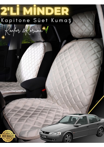 Opel Vectra B Uyumlu 2'li Süet Oto Koltuk Minderi | Terletmez | Universal | Su Geçirmez | A4