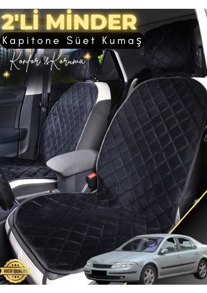 Renault Laguna 1 Uyumlu 2'li Süet Oto Koltuk Minderi | Terletmez | Universal | Tam Koruma | A2