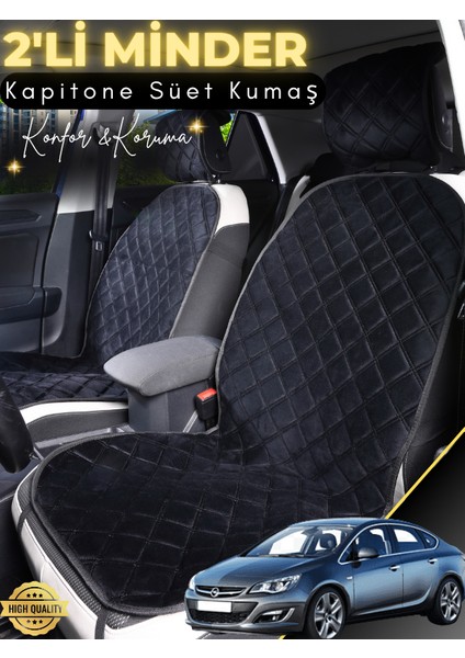 Opel Astra J Uyumlu 2'li Süet Oto Koltuk Minderi | Terletmez | Universal | Oto Koltuk Kılıfı | A2