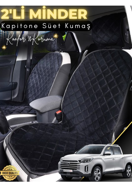 Ssangyong Musso Grand Uyumlu 2'li Süet Oto Koltuk Minderi | Terletmez | Universal | Oto Aksesuar |a2