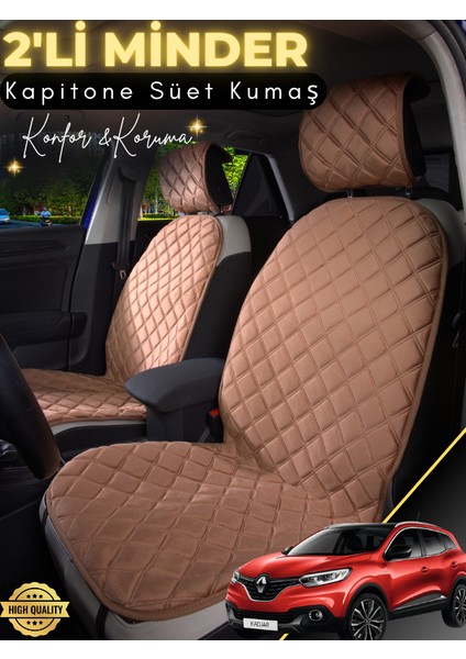 Renault Kadjar Uyumlu 2'li Süet Oto Koltuk Minderi | Terletmez | Kolay Montaj | Oto Aksesuar | A1