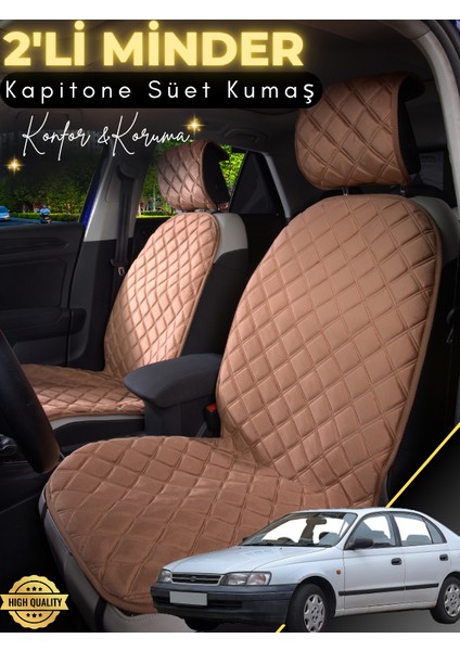 Toyota Carina Uyumlu 2'li Süet Oto Koltuk Minderi | Terletmez | Universal | Tam Koruma | A1