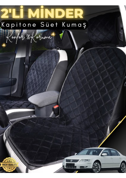 Volkswagen Passat B5 Uyumlu 2'li Süet Oto Koltuk Minderi | Terletmez | Universal | Su Geçirmez | A2