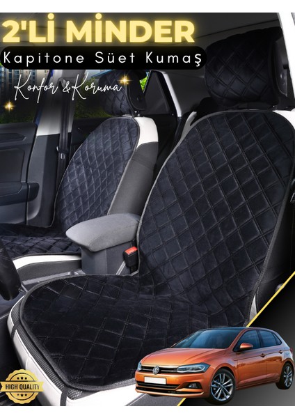 Volkswagen Polo Uyumlu 2'li Süet Oto Koltuk Minderi | Terletmez | Universal | Oto Aksesuar | A10