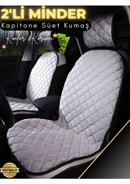 Mazda Cx3 Uyumlu 2'li Süet Oto Koltuk Minderi | Terletmez | Universal | Tam Koruma | A3