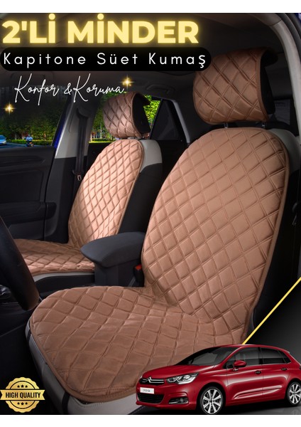 Citroen C4 Uyumlu 2'li Süet Oto Koltuk Minderi | Terletmez | Universal | Oto Aksesuar | A1