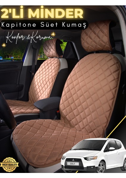 Mitsubishi Colt Uyumlu 2'li Süet Oto Koltuk Minderi | Universal | Hızlı Montaj | Su Geçirmez | A1