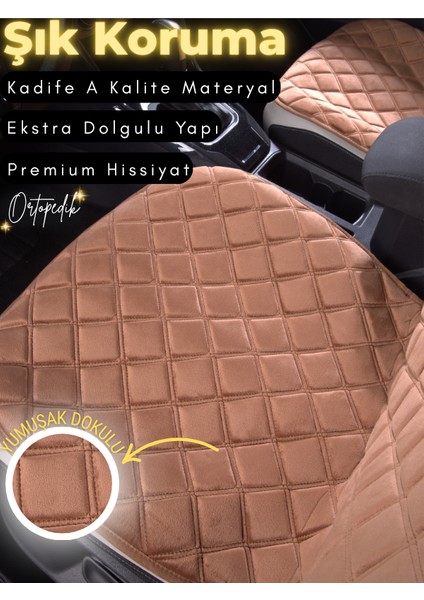 Mitsubishi Colt Uyumlu 2'li Süet Oto Koltuk Minderi | Universal | Hızlı Montaj | Su Geçirmez | A1 fiyatları