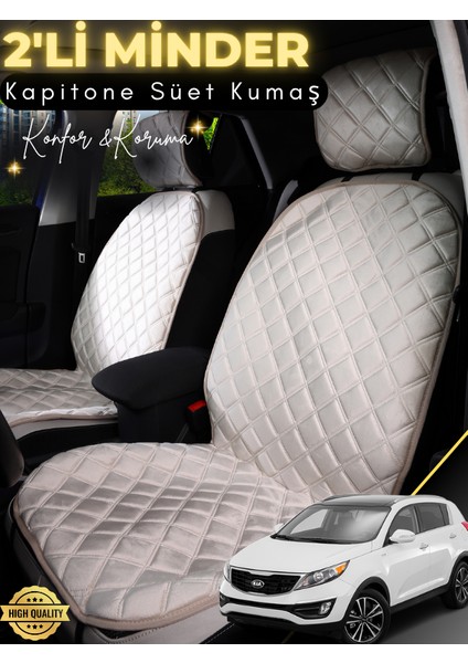 Kia Sportage Uyumlu 2'li Süet Oto Koltuk Minderi | Terletmez | Universal | Oto Koltuk Kılıfı | A8