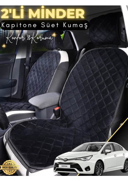 Toyota Avensis Uyumlu 2'li Süet Oto Koltuk Minderi | Terletmez | Universal | Tam Koruma | A10